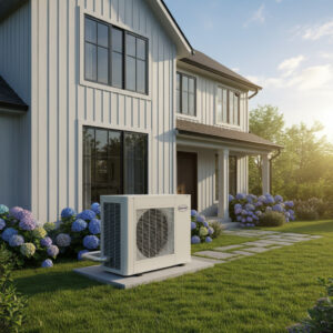 house with a heat pump