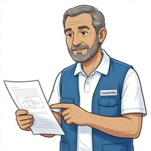 maintenance man with a checksheet
