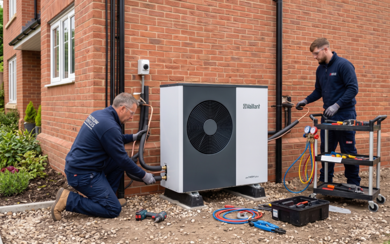 air source heat pump install
