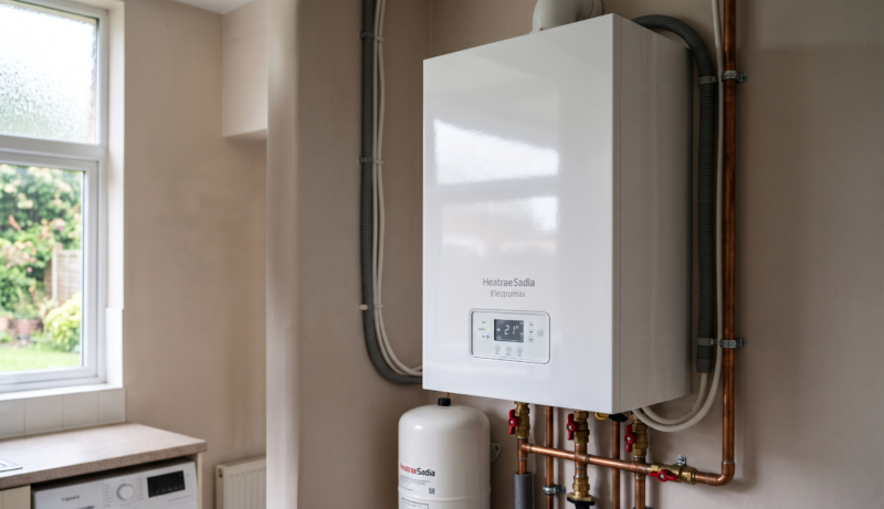 electric boiler in the utility room