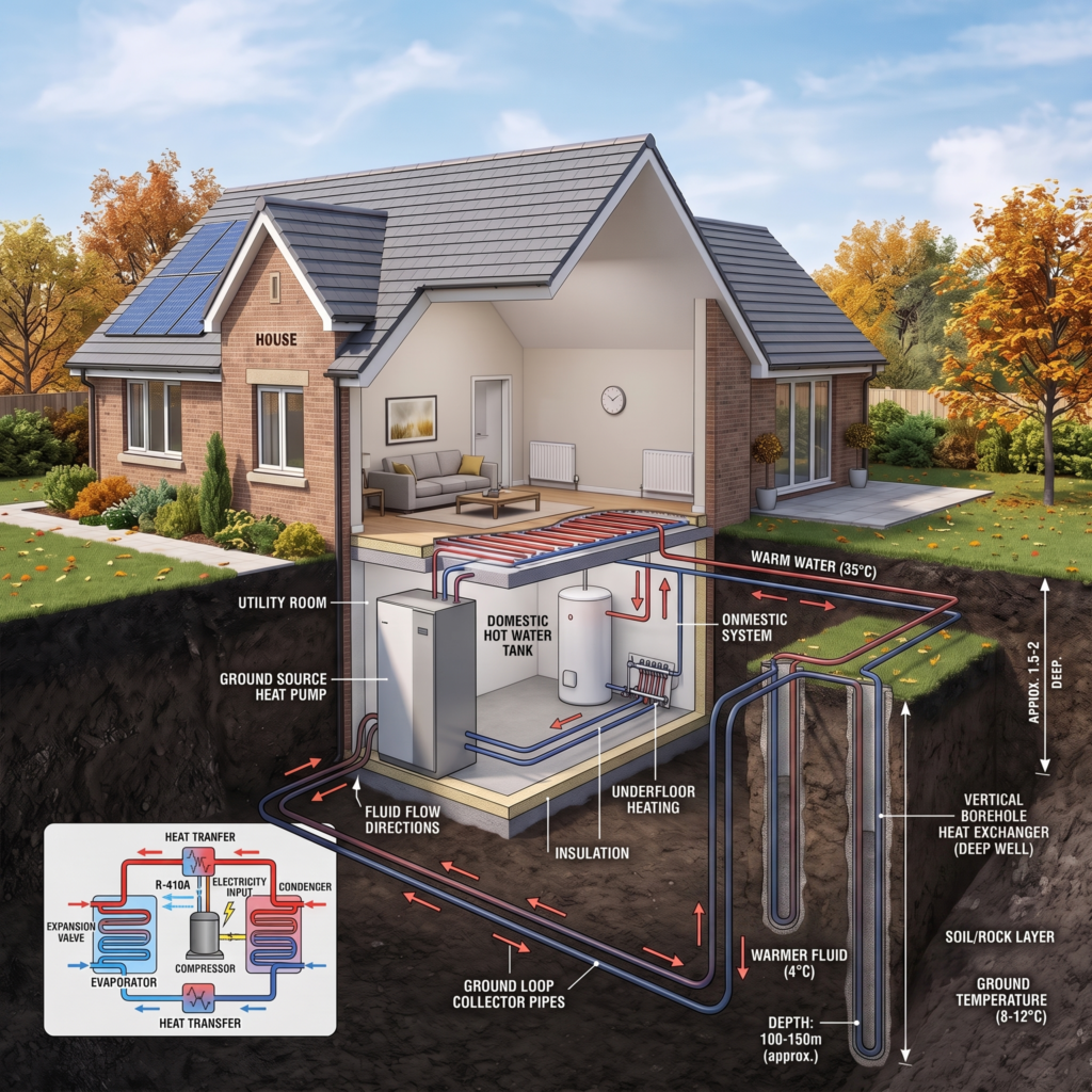 deep bore gshp illustration
