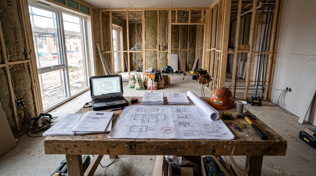 The inside of a new-build house